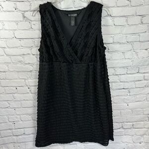 Lane Bryant Women’s Ruffled Sleeveless Surplice Top Stretch Dress Black 20